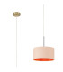Baymont Antique Brass E27 Single Pendant With 30cm x 17cm Dual Faux Silk Shade Antique Gold/Ruby-1