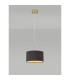 Baymont Antique Brass E27 Single Pendant With 30cm x 17cm Dual Faux Silk Shade Midnight Black/Green Olive-2