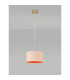 Baymont Antique Brass E27 Single Pendant With 30cm x 17cm Dual Faux Silk Shade Antique Gold/Ruby-2