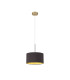 Baymont Antique Brass E27 Single Pendant With 30cm x 17cm Dual Faux Silk Shade Midnight Black/Green Olive-4