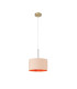Baymont Antique Brass E27 Single Pendant With 30cm x 17cm Dual Faux Silk Shade Antique Gold/Ruby-4