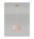 Baymont Antique Brass E27 Single Pendant With 30cm x 17cm Dual Faux Silk Shade Taupe/Halo Gold-12