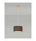 Baymont Antique Brass E27 Single Pendant With 30cm x 17cm Faux Silk Shade Black/White Laminate-2