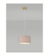 Baymont Antique Brass E27 Single Pendant With 30cm x 17cm Faux Silk Shade Grey/White Laminate-2