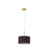 Baymont Antique Brass E27 Single Pendant With 30cm x 17cm Faux Silk Shade Black/White Laminate-5