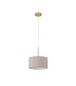 Baymont Antique Brass E27 Single Pendant With 30cm x 17cm Faux Silk Shade Grey/White Laminate-5