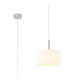 Baymont Satin Nickel E27 Single Pendant With 30cm x 17cm Faux Silk Shade Ivory Pearl/White Laminate-1