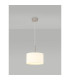 Baymont Satin Nickel E27 Single Pendant With 30cm x 17cm Faux Silk Shade Ivory Pearl/White Laminate-2