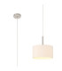 Baymont Satin Nickel E27 Single Pendant With 30cm x 17cm Dual Faux Silk Shade Nude Beige/Moonlight-1