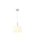 Baymont Satin Nickel E27 Single Pendant With 30cm x 17cm Faux Silk Shade Ivory Pearl/White Laminate-4