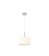 Baymont Satin Nickel E27 Single Pendant With 30cm x 17cm Faux Silk Shade Ivory Pearl/White Laminate-5
