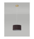 Baymont Antique Brass E27 Single Pendant With 30cm x 17cm Faux Silk Shade Black/White Laminate-12