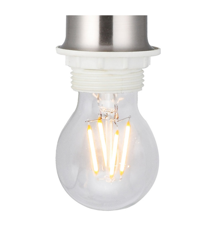 Baymont Satin Nickel E27 Single Pendant With 30cm x 17cm Faux Silk Shade Ivory Pearl/White Laminate-6