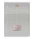 Baymont Antique Brass E27 Single Pendant With 30cm x 17cm Faux Silk Shade Grey/White Laminate-12