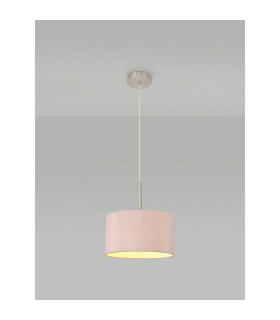 Baymont Satin Nickel E27 Single Pendant With 30cm x 17cm Dual Faux Silk Shade Taupe/Halo Gold-2
