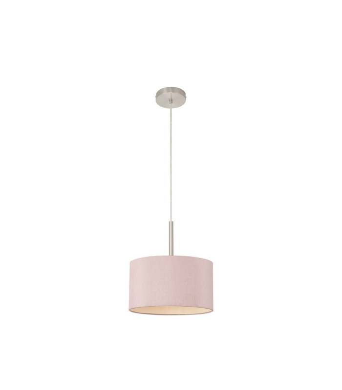 Baymont Satin Nickel E27 Single Pendant With 30cm x 17cm Dual Faux Silk Shade Taupe/Halo Gold-5
