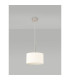 Baymont Satin Nickel E27 Single Pendant With 30cm x 17cm Faux Silk Shade Ivory Pearl/White Laminate-12