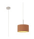 Baymont Satin Nickel E27 Single Pendant With 30cm x 17cm Dual Faux Silk Shade Raw Cocoa/Grecian Bronze-1