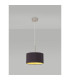 Baymont Satin Nickel E27 Single Pendant With 30cm x 17cm Dual Faux Silk Shade Midnight Black/Green Olive-2