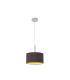 Baymont Satin Nickel E27 Single Pendant With 30cm x 17cm Dual Faux Silk Shade Midnight Black/Green Olive-4