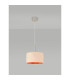 Baymont Satin Nickel E27 Single Pendant With 30cm x 17cm Dual Faux Silk Shade Antique Gold/Ruby-2