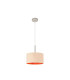Baymont Satin Nickel E27 Single Pendant With 30cm x 17cm Dual Faux Silk Shade Antique Gold/Ruby-4
