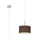 Baymont Satin Nickel E27 Single Pendant With 30cm x 17cm Faux Silk Shade Black/White Laminate-1