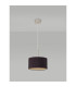 Baymont Satin Nickel E27 Single Pendant With 30cm x 17cm Dual Faux Silk Shade Midnight Black/Green Olive-12