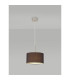 Baymont Satin Nickel E27 Single Pendant With 30cm x 17cm Faux Silk Shade Black/White Laminate-2
