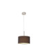 Baymont Satin Nickel E27 Single Pendant With 30cm x 17cm Faux Silk Shade Black/White Laminate-4