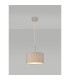 Baymont Satin Nickel E27 Single Pendant With 30cm x 17cm Faux Silk Shade Grey/White Laminate-2