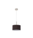 Baymont Satin Nickel E27 Single Pendant With 30cm x 17cm Faux Silk Shade Black/White Laminate-5