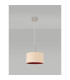 Baymont Satin Nickel E27 Single Pendant With 30cm x 17cm Dual Faux Silk Shade Antique Gold/Ruby-12