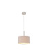 Baymont Satin Nickel E27 Single Pendant With 30cm x 17cm Faux Silk Shade Grey/White Laminate-4