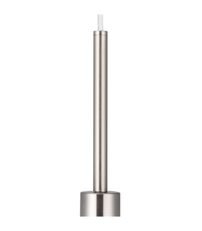 Baymont Satin Nickel E27 Single Pendant With 30cm x 17cm Faux Silk Shade Black/White Laminate-7