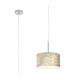 Baymont Polished Chrome E27 Single Pendant With 30cm x 17cm Silver Leaf Shade-1