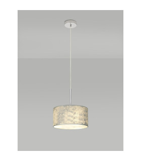 Baymont Polished Chrome E27 Single Pendant With 30cm x 17cm Silver Leaf Shade-2