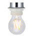 Baymont Polished Chrome E27 Single Pendant With 30cm x 17cm Silver Leaf Shade-6
