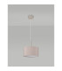 Baymont Satin Nickel E27 Single Pendant With 30cm x 17cm Faux Silk Shade Grey/White Laminate-12