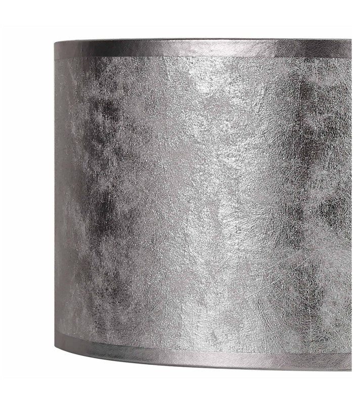 Baymont Polished Chrome E27 Single Pendant With 30cm x 17cm Silver Leaf Shade-9
