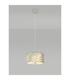 Baymont Polished Chrome E27 Single Pendant With 30cm x 17cm Silver Leaf Shade With Frosted/PC Acrylic Diffuser-2
