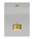 Baymont Antique Brass E27 Single Pendant With 30cm x 17cm Gold Leaf Shade With Frosted/AB Acrylic Diffuser-2