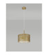 Baymont Antique Brass E27 Single Pendant With 30cm x 17cm Gold Leaf Shade-12