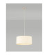 Baymont Polished Chrome E27 Universal Single Pendant With 40cm x 18cm Faux Silk Shade Ivory Pearl/White Laminate-2