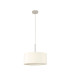 Baymont Polished Chrome E27 Universal Single Pendant With 40cm x 18cm Faux Silk Shade Ivory Pearl/White Laminate-5