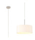 Baymont Polished Chrome E27 Universal Single Pendant With 40cm x 18cm Dual Faux Silk Shade Nude Beige/Moonlight-1