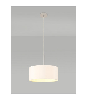 Baymont Polished Chrome E27 Universal Single Pendant With 40cm x 18cm Dual Faux Silk Shade Nude Beige/Moonlight-2