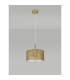 Baymont Antique Brass E27 Single Pendant With 30cm x 17cm Gold Leaf Shade With Frosted/AB Acrylic Diffuser-14