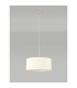 Baymont Polished Chrome E27 Universal Single Pendant With 40cm x 18cm Faux Silk Shade Ivory Pearl/White Laminate-12