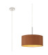 Baymont Polished Chrome E27 Universal Single Pendant With 40cm x 18cm Dual Faux Silk Shade Raw Cocoa/Grecian Bronze-1